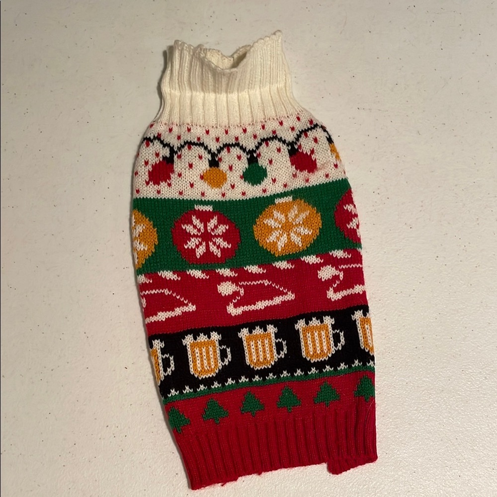Festive Knit Dog Sweater